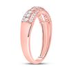 Image 4 : Diamond Triple Row Band Ring 1/2 Cttw 14kt Rose Gold