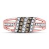 Image 2 : Brown Diamond Band Ring 1/4 Cttw 10kt Rose Gold