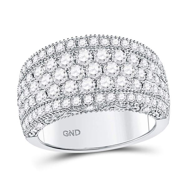 Diamond Pave Groove Band Ring 2 Cttw 14kt White Gold