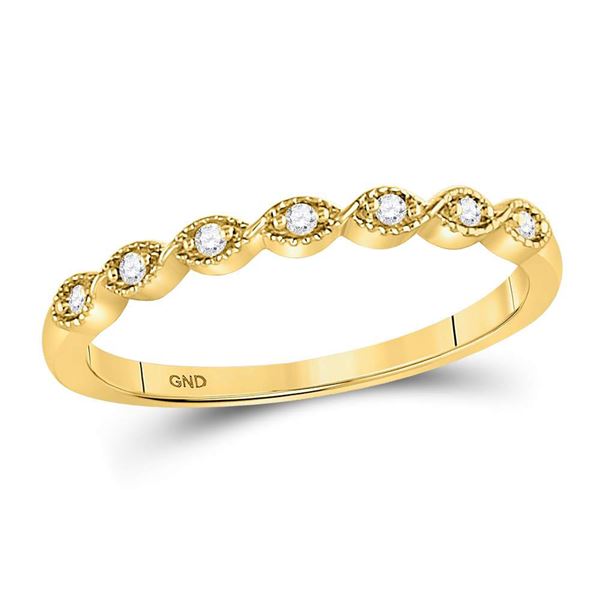 Diamond Classic Stackable Band Ring 1/20 Cttw 14kt Yellow Gold