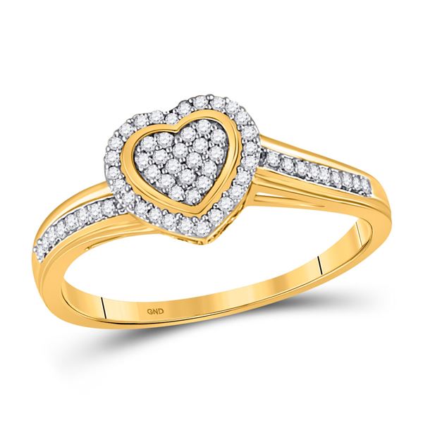 Diamond Heart Ring 1/6 Cttw 10kt Yellow Gold