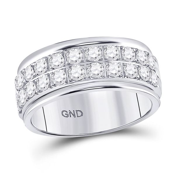 Diamond Double Row Band Ring 1 Cttw 10kt White Gold
