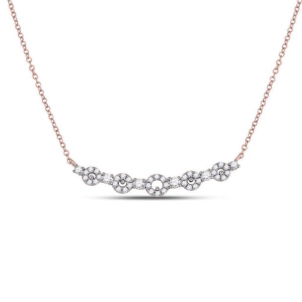 Diamond Circle Bar Necklace 1/3 Cttw 14kt Rose Gold