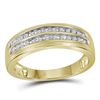 Image 3 : His Hers Diamond Square Matching Wedding Set 1/2 Cttw 10kt Yellow Gold
