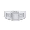 Image 2 : Diamond Square Ring 1/6 Cttw Sterling Silver