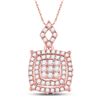 Image 1 : Diamond Square Cluster Pendant 1/2 Cttw 14kt Rose Gold