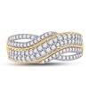 Image 2 : Diamond Crossover Band Ring 1/2 Cttw 10kt Yellow Gold