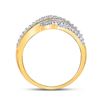 Image 4 : Diamond Crossover Band Ring 1/2 Cttw 10kt Yellow Gold