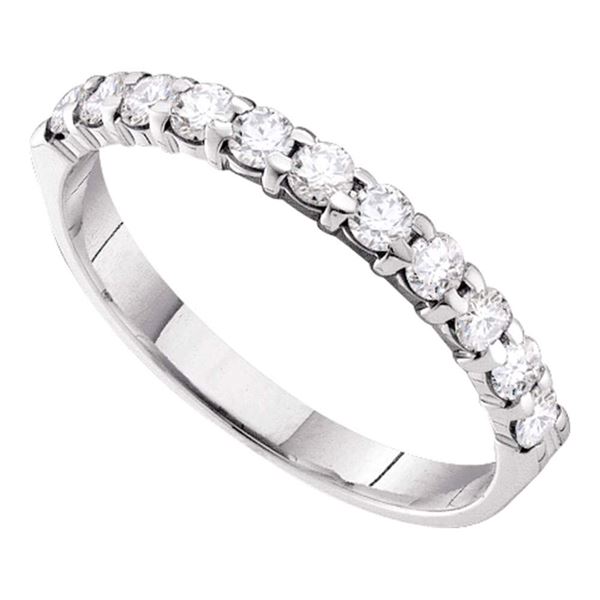 Pave-set Diamond 3.5mm Wedding Band 1/2 Cttw 14kt White Gold