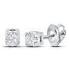 Image 1 : Diamond Solitaire Stud Earrings 1/20 Cttw Sterling Silver