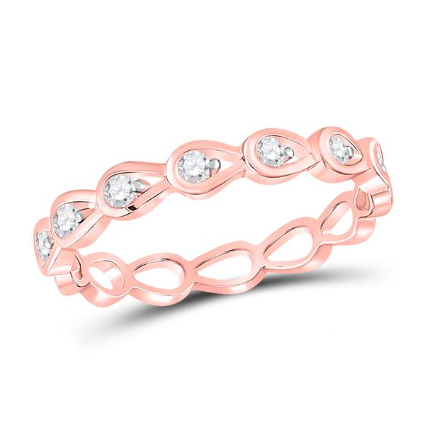 Diamond Stackable Band Ring 1/5 Cttw 10kt Rose Gold