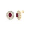 Image 1 : Oval Ruby Diamond Fashion Earrings 5-3/8 Cttw 14kt Yellow Gold
