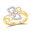 Image 1 : Diamond Double Heart Ring 1/4 Cttw 10kt Yellow Gold