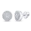 Image 1 : Diamond Cluster Earrings 1/10 Cttw 10kt White Gold