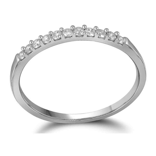 Diamond Wedding Anniversary Band Ring 1/6 Cttw 14kt White Gold