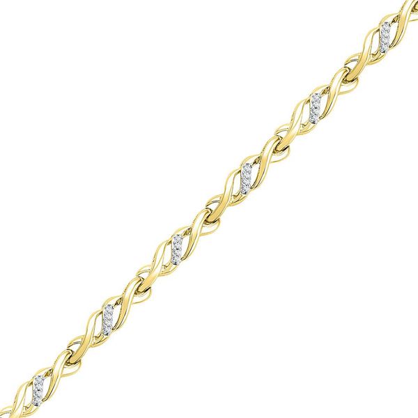Diamond Infinity Bracelet 1/6 Cttw 10kt Yellow Gold