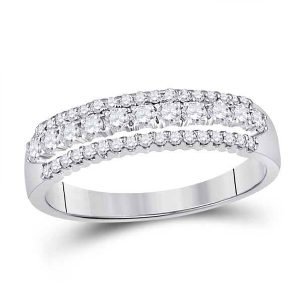 Diamond Classic Anniversary Band Ring 1/2 Cttw 14kt White Gold