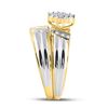 Image 4 : His Hers Diamond Cluster Matching Wedding Set 3/4 Cttw 14kt Two-tone Gold