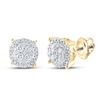 Image 1 : Diamond Cluster Earrings 1/4 Cttw 10kt Yellow Gold