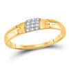 Image 3 : His Hers Diamond Cross Matching Wedding Set 1/4 Cttw 10kt Yellow Gold