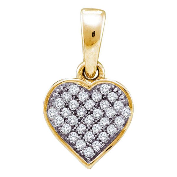 Diamond Small Dainty Heart Pendant 1/10 Cttw 10kt Yellow Gold