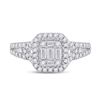 Image 2 : Baguette Diamond Square Ring 3/4 Cttw 14kt White Gold