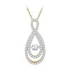 Image 1 : Diamond Moving Twinkle Teardrop Pendant 3/4 Cttw 10kt Yellow Gold