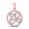 Image 1 : Diamond Heart Circle Pendant 1/2 Cttw 10kt Rose Gold