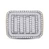Image 2 : Mens Baguette Diamond Rectangle Fashion Ring 2-1/4 Cttw 10kt Yellow Gold