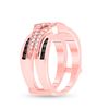 Image 3 : Black Color Enhanced Diamond  Enhancer Wedding Band 1/2 Cttw 10kt Rose Gold