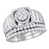 Image 1 : Diamond Bridal Wedding Ring Band Set 2-1/2 Cttw 14kt Two-tone Gold