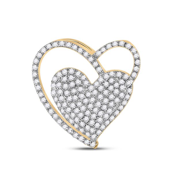 Diamond Heart Pendant 3/8 Cttw 10kt Yellow Gold