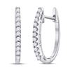 Image 1 : Diamond Hoop Earrings 1/4 Cttw 14kt White Gold