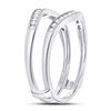 Image 3 : Diamond Ring Guard Wrap Solitaire Enhancer 1/4 Cttw 14kt White Gold
