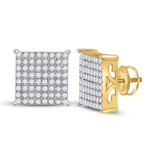 Diamond Square Earrings 1 Cttw 10kt Yellow Gold