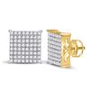 Image 1 : Diamond Square Earrings 1 Cttw 10kt Yellow Gold