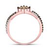 Image 4 : Brown Diamond Cluster Twist Ring 1/2 Cttw 10kt Rose Gold