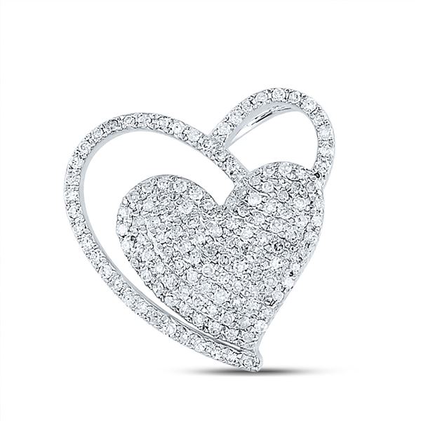 Diamond Heart Pendant 3/8 Cttw 10kt White Gold