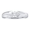 Image 1 : Diamond 3-stone Promise Ring 1/10 Cttw 10kt White Gold