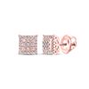 Image 1 : Diamond Square Cluster Earrings 1/4 Cttw 14kt Rose Gold