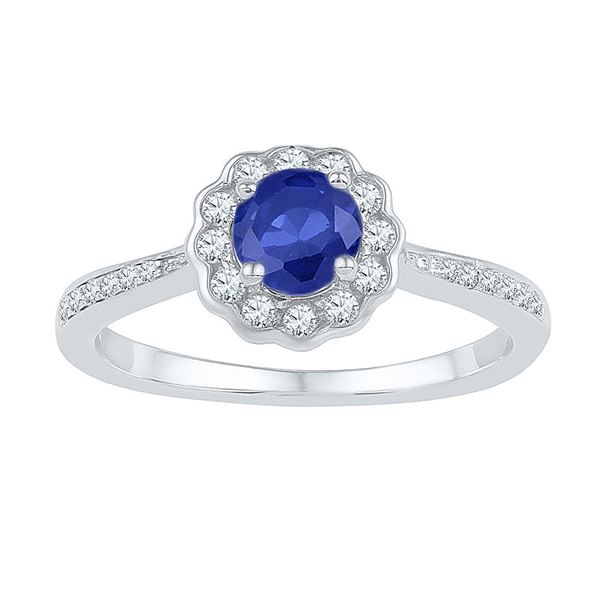 Lab-Created Blue Sapphire Ring 1 Cttw 10kt White Gold