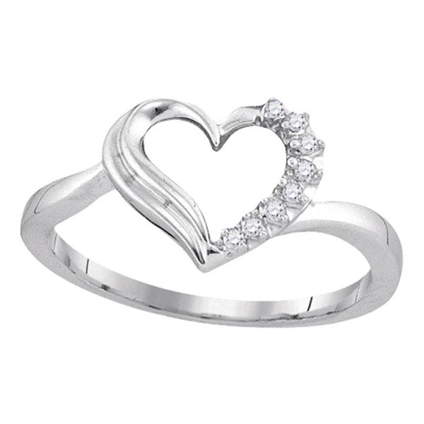 Diamond Heart Ring 1/20 Cttw Sterling Silver