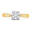 Image 2 : Diamond Flower Cluster Ring 1/3 Cttw 10kt Yellow Gold