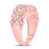 Image 4 : Diamond 3-Row Marquise Dot Band Ring 3/4 Cttw 14kt Rose Gold