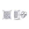 Image 1 : Diamond Square Kite Earrings 1/20 Cttw Sterling Silver