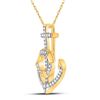 Image 2 : Diamond Anchor Nautical Pendant 1/5 Cttw 10kt Yellow Gold