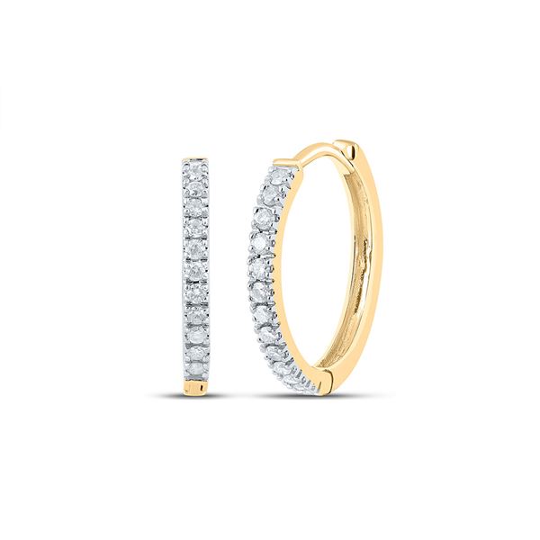 Diamond Hoop Earrings 1/2 Cttw 10kt Yellow Gold