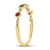 Image 3 : Ruby Dot Stackable Band Ring 1/5 Cttw 10kt Yellow Gold