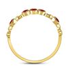 Image 4 : Ruby Dot Stackable Band Ring 1/5 Cttw 10kt Yellow Gold