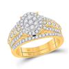 Image 1 : Diamond Bridal Wedding Ring Band Set 7/8 Cttw 14kt Yellow Gold